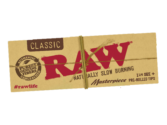 Raw Pre-Rolled Tips + Papel Para Forjar Classic 1 1/4